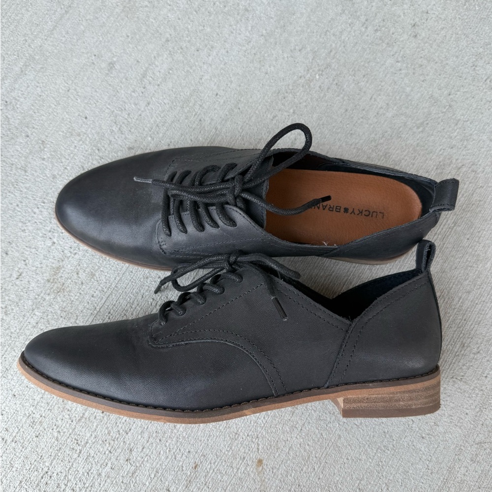Lucky Brand Black Leather Flats
